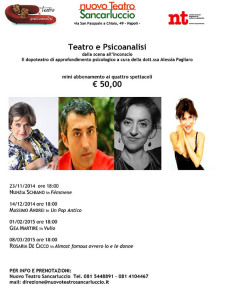 La locandina della rassegna "Teatro e Psicoanalisi"